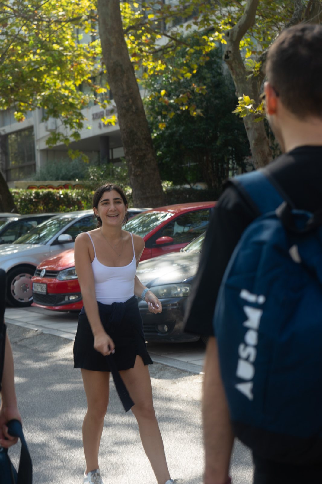 A student arriving for Freshers' Week 2023